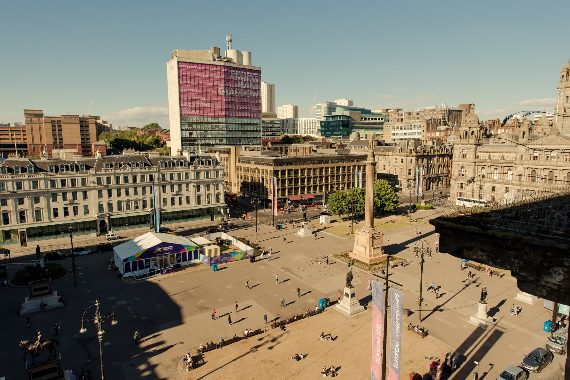 View across George Square from the penthouse of PREMIER SUITES PLUS Glasgow George Square