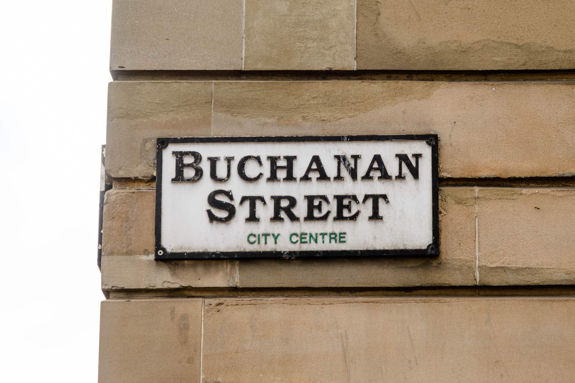 Plaques de rue Buchanan Street à Glasgow.