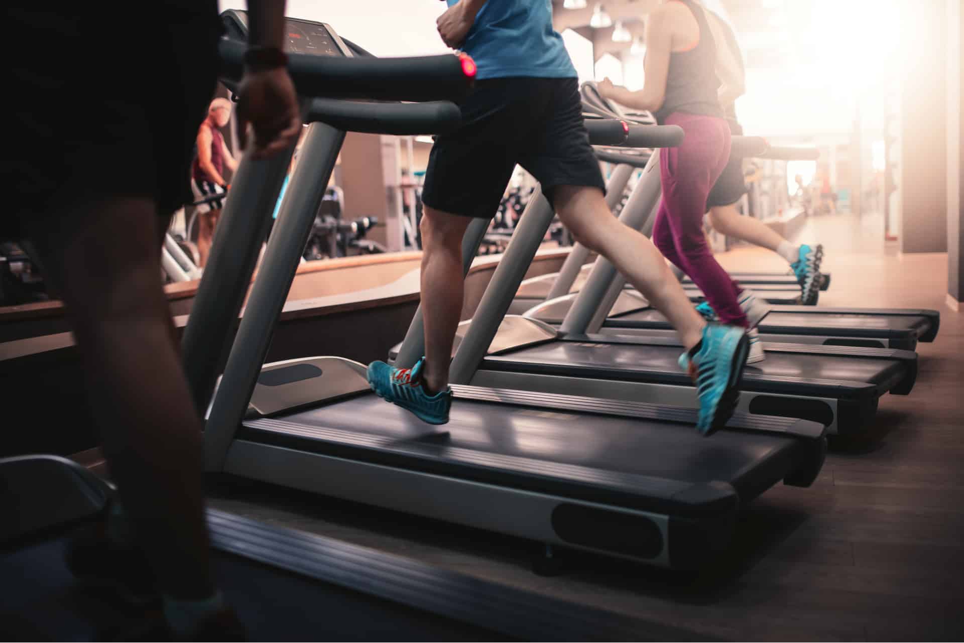 People running on treadmill