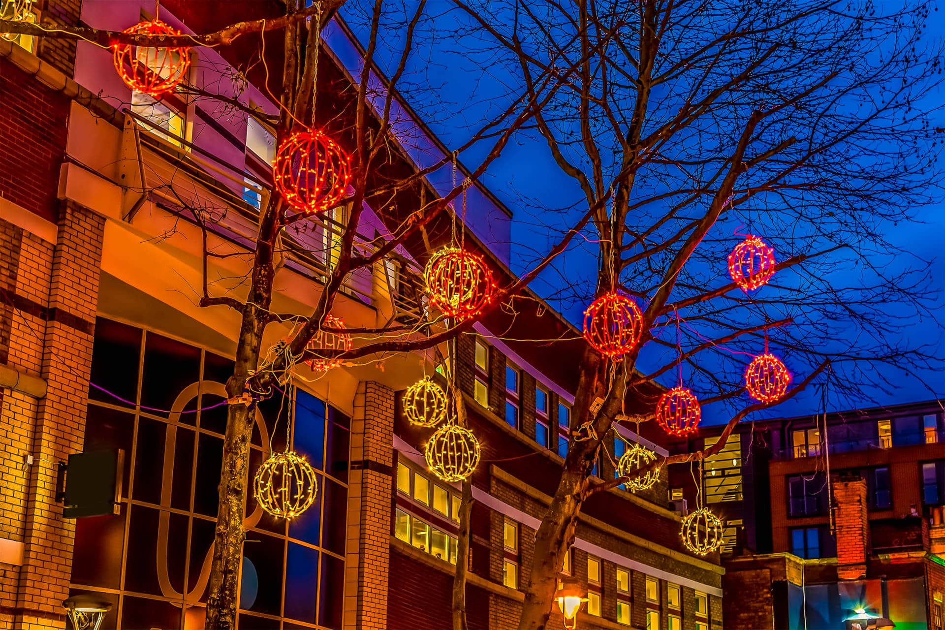 Christmas lights at PREMIER SUITES Birmingham