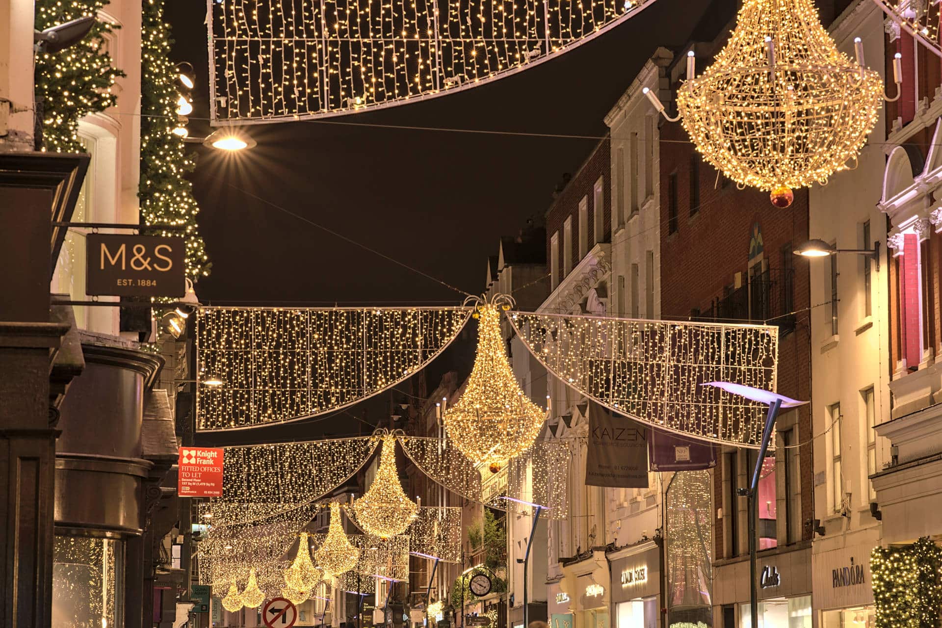 Lumières de Noël sur Grafton Street Dublin